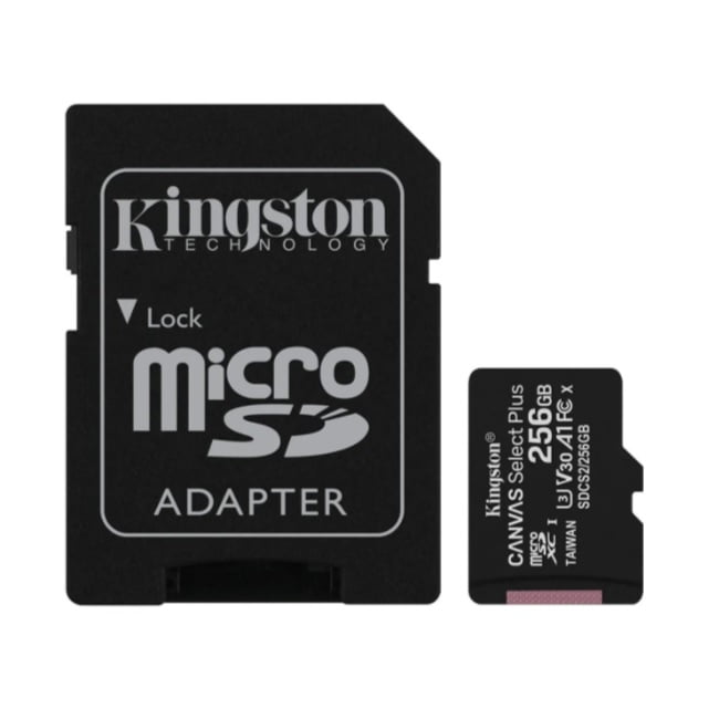 Cartão de Memória Kingston 256GB Canvas 100MB/s Micro SD