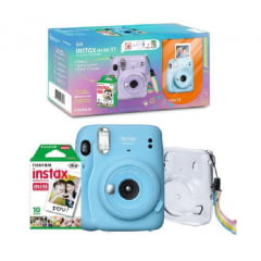 Kit Câmera Fujifilm Instax Mini 11 Blue + Bolsa + Filme 