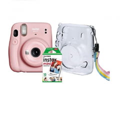 Kit Câmera Fujifilm Instax Mini 11 Pink + Bolsa + Filme